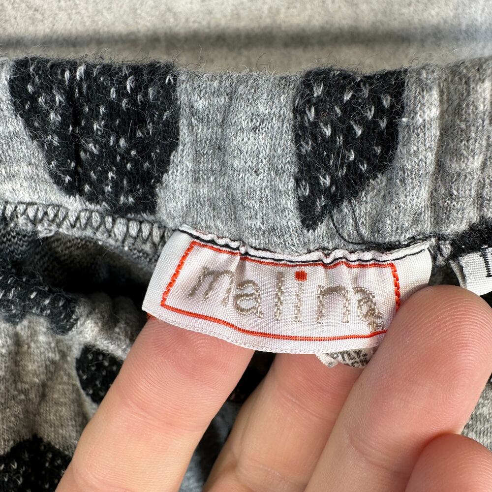Malina Sweatpants Kids Girls Size 10 Gray Black Polka Dot 100% Cotton Pull On - Picture 5 of 12